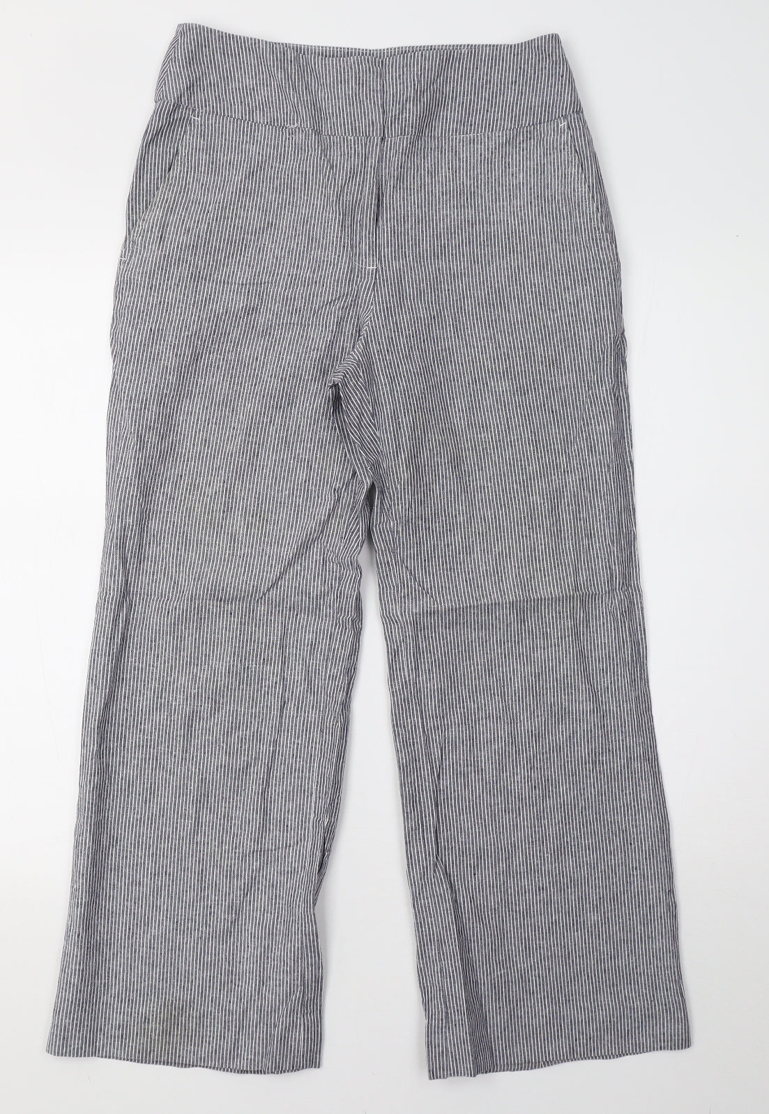 Matalan Womens Blue Striped  Trousers  Size 12 L28 in