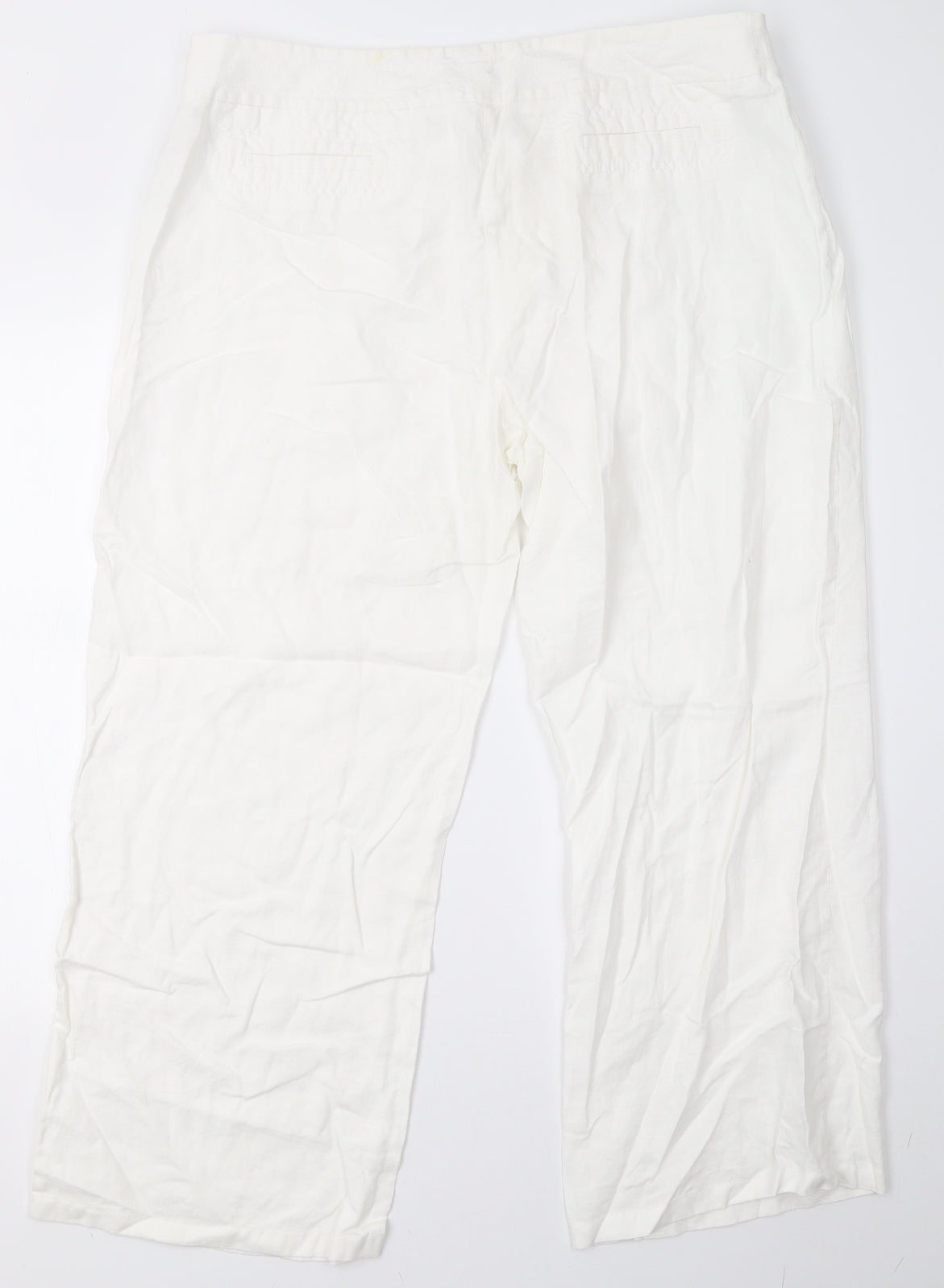 Marks and Spencer Womens White   Trousers  Size 20 L28 in