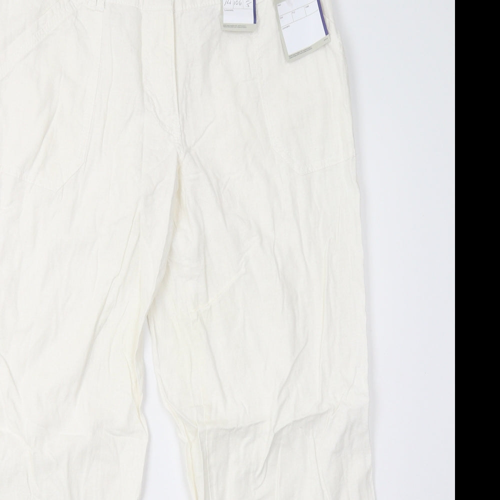 NEXT Womens White   Trousers  Size 14 L28 in
