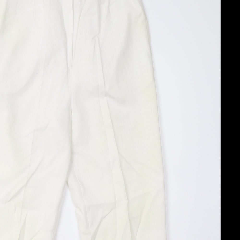 eastext Womens White   Trousers  Size 12 L27 in