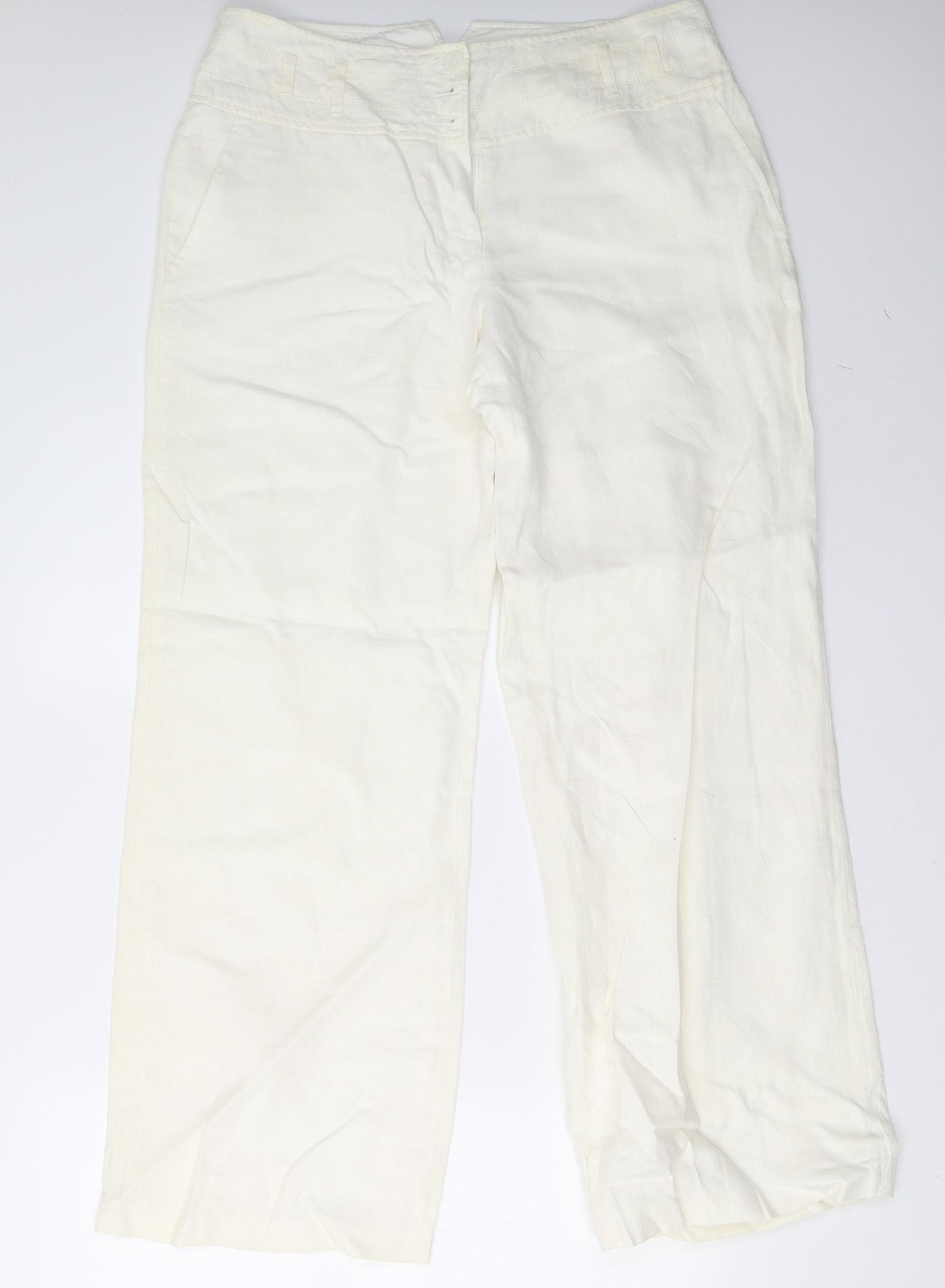 NEXT Womens White   Trousers  Size 14 L31 in