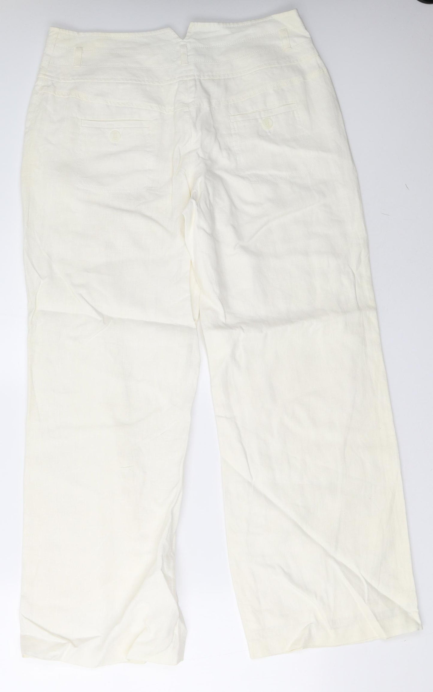 NEXT Womens White   Trousers  Size 14 L31 in