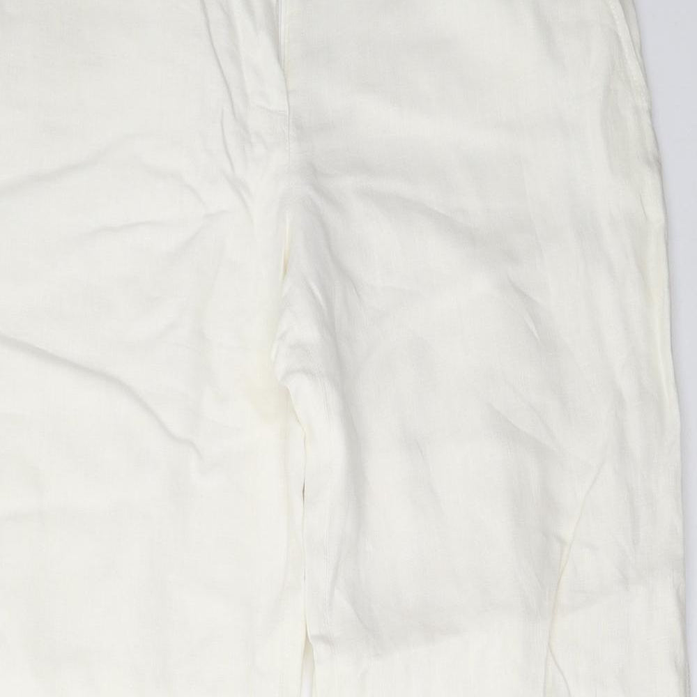 NEXT Womens White   Trousers  Size 14 L31 in