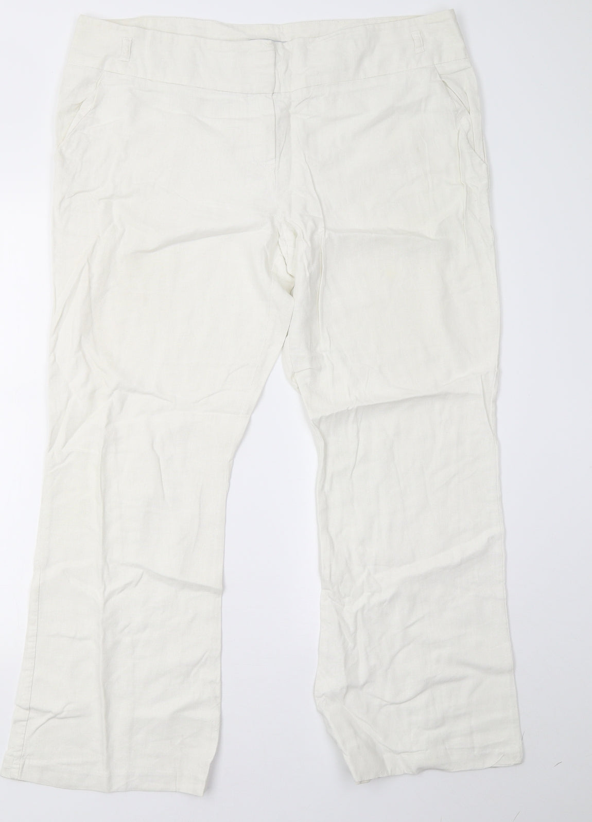 George Womens White   Trousers  Size 16 L30 in