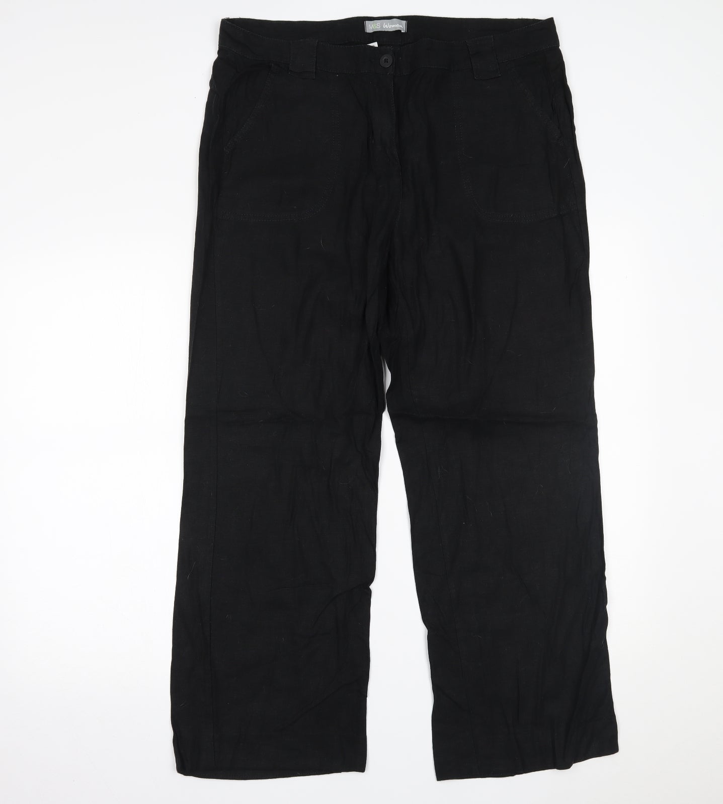 Marks and Spencer Womens Black   Trousers  Size 16 L27 in
