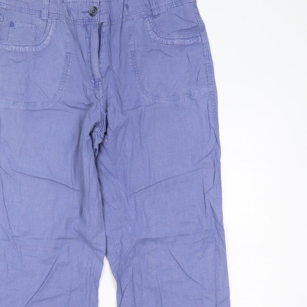 M&Co Womens Blue   Trousers  Size 14 L28 in