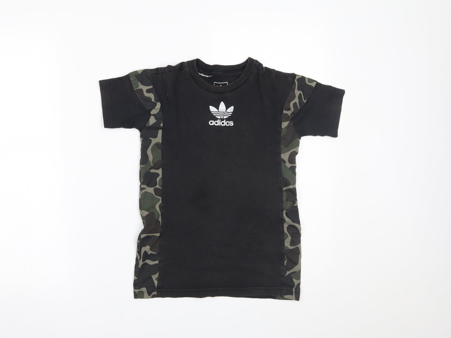 adidas Boys Black Camouflage  Pullover T-Shirt Size 9-10 Years