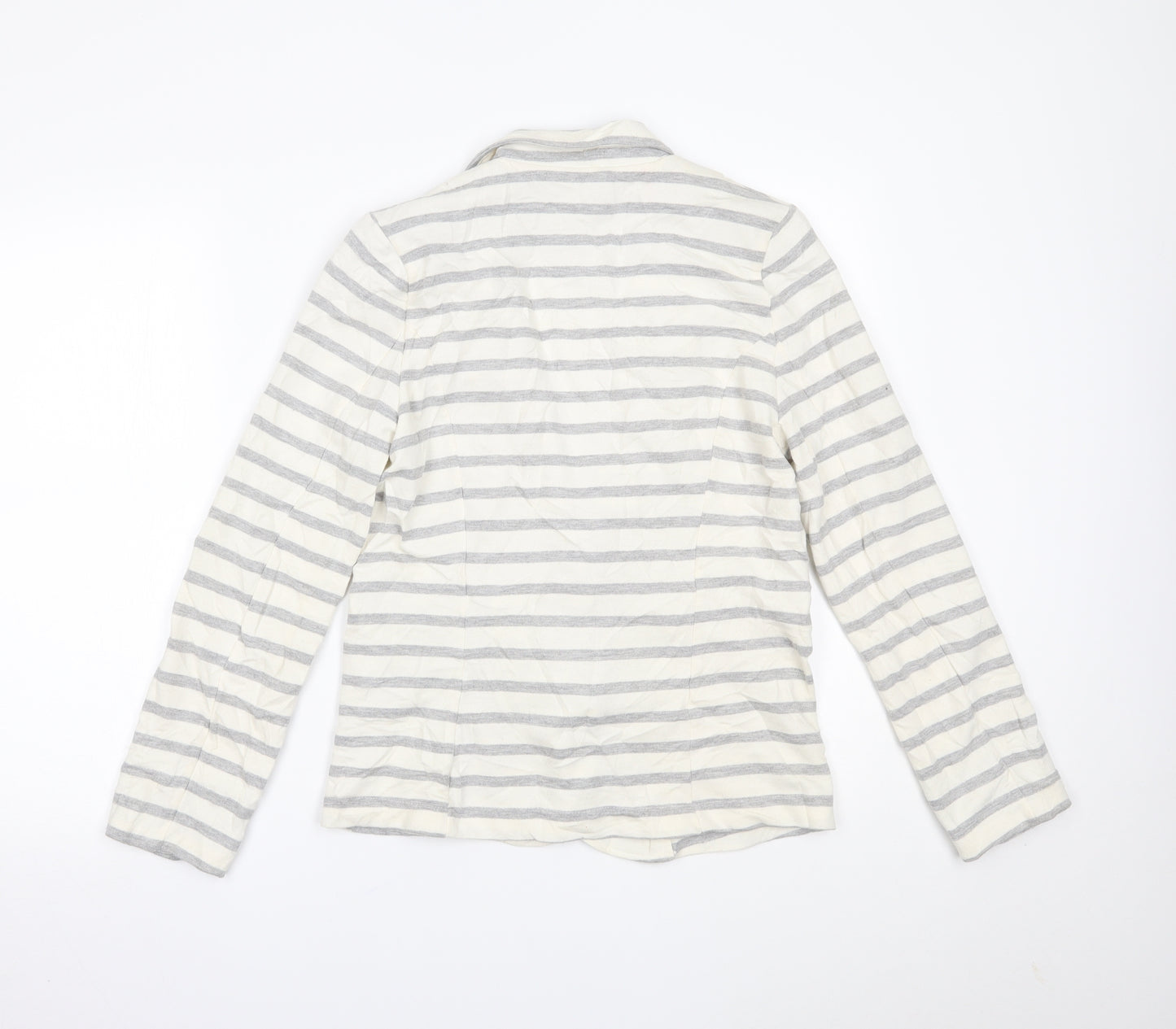 Primark Womens White Striped  Cardigan Jumper Size 12