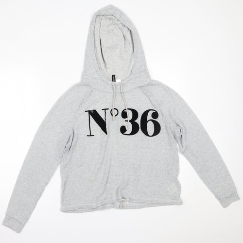 H&M Womens Grey   Pullover Hoodie Size M