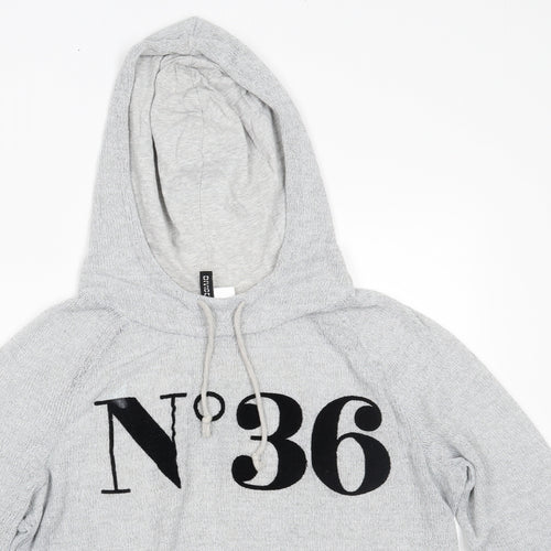 H&M Womens Grey   Pullover Hoodie Size M