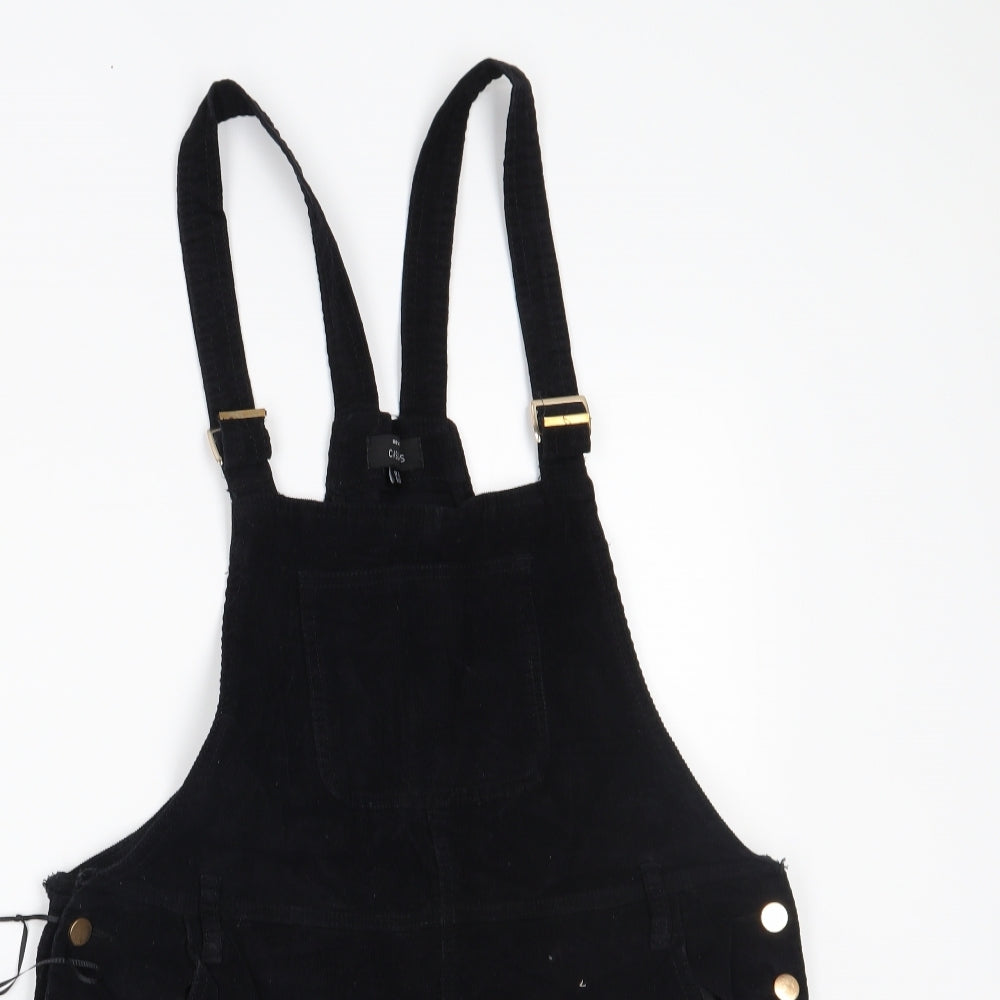 Select Womens Black  Denim Pinafore/Dungaree Dress  Size 16