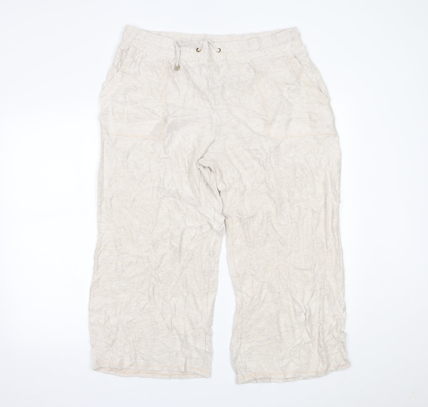 Marks and Spencer Womens Beige   Sweatpants Trousers Size 16 L23 in