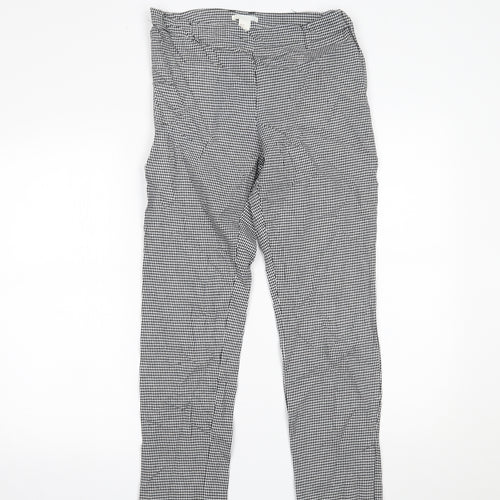 H&M Womens Black Houndstooth  Trousers  Size 10 L23 in