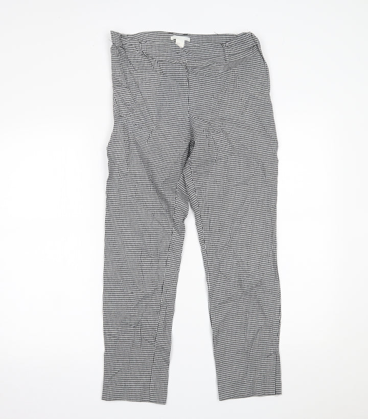 H&M Womens Black Houndstooth  Trousers  Size 10 L23 in