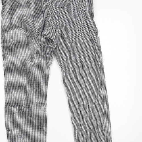 H&M Womens Black Houndstooth  Trousers  Size 10 L23 in