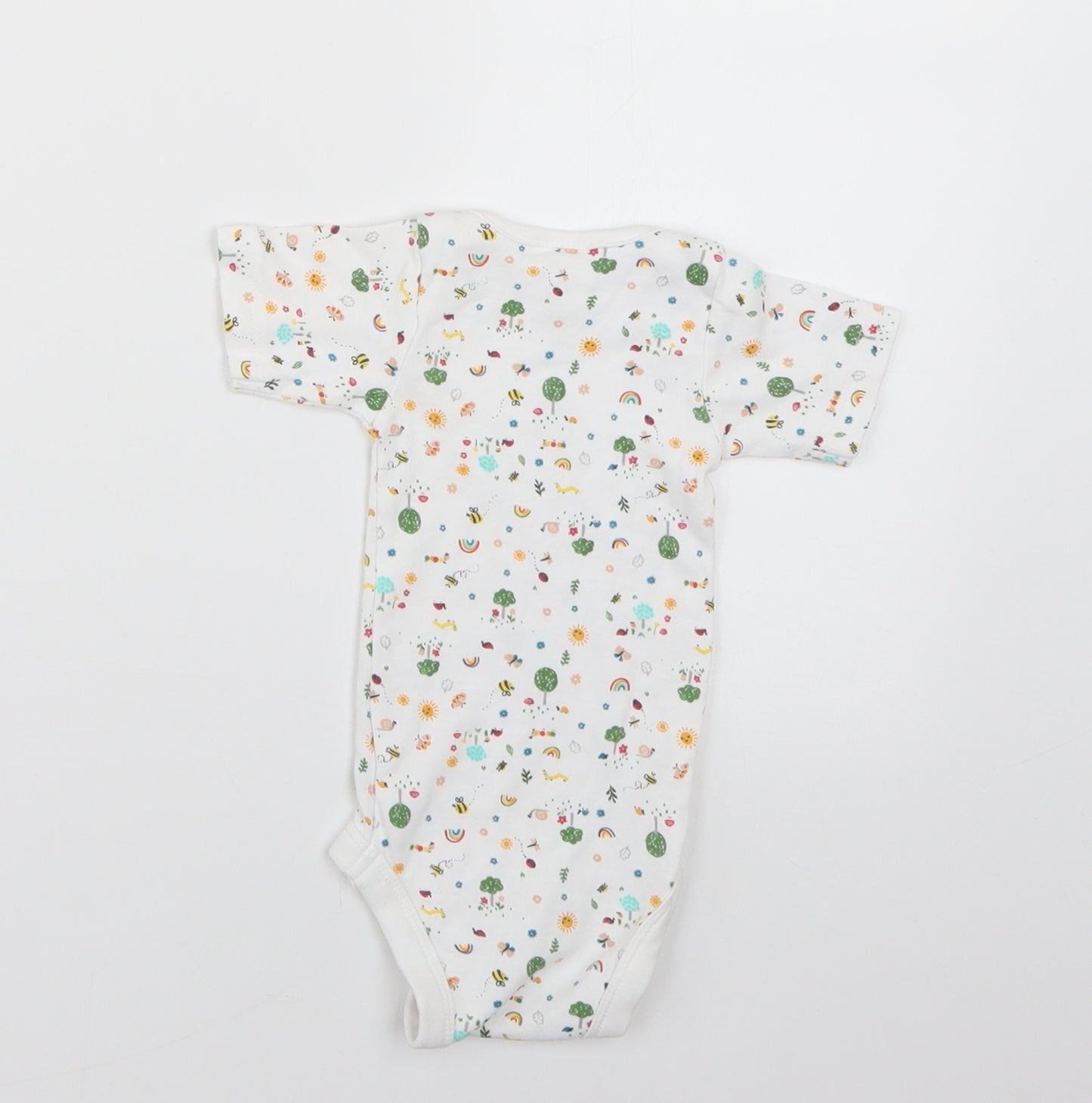 Lily&Dan Baby White Geometric  Babygrow One-Piece Size 6-9 Months