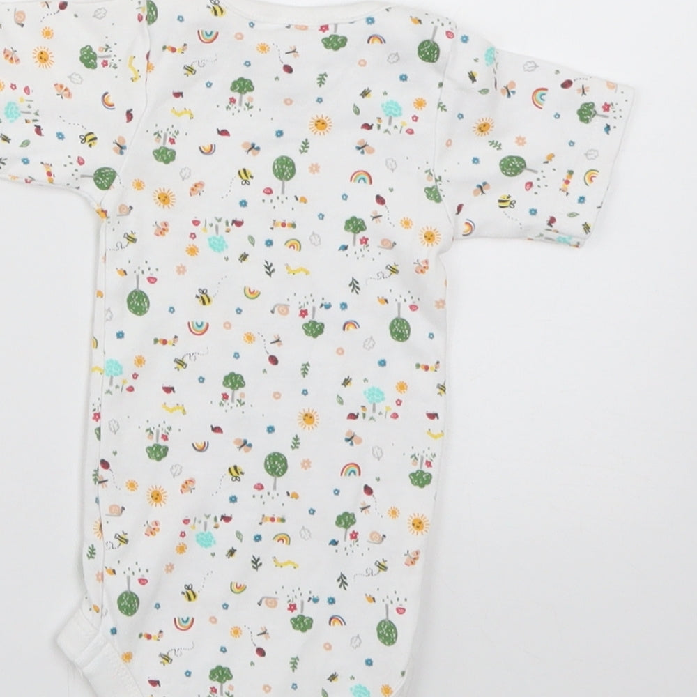 Lily&Dan Baby White Geometric  Babygrow One-Piece Size 6-9 Months