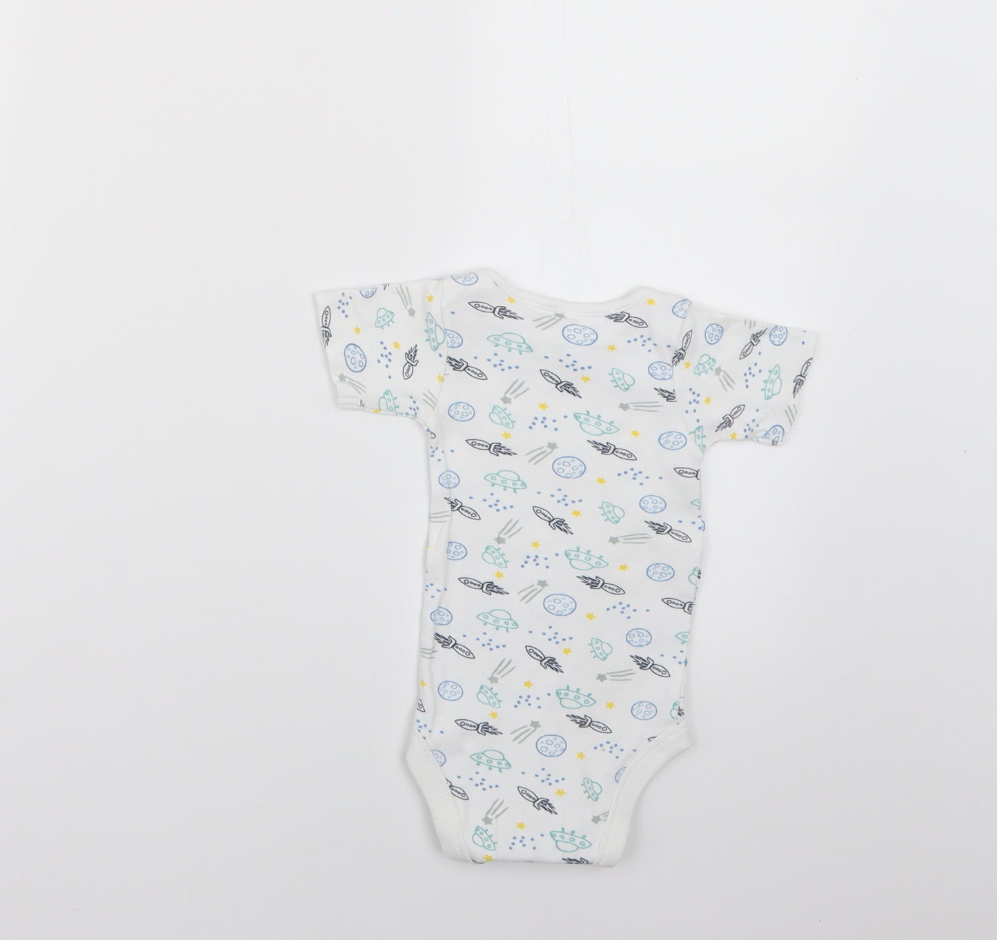 Lily & Dan Baby White Geometric  Babygrow One-Piece Size 6-9 Months