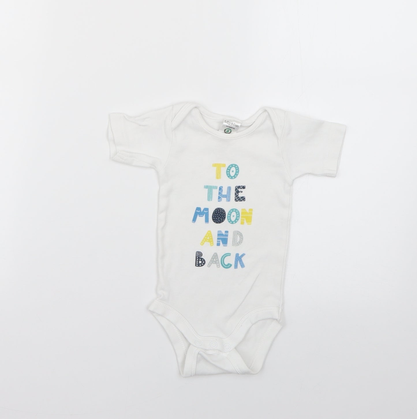 Lily & Dan Baby White Geometric  Babygrow One-Piece Size 6-9 Months