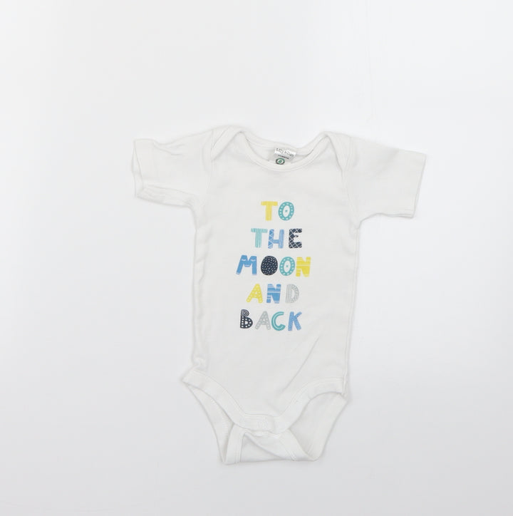 Lily & Dan Baby White Geometric  Babygrow One-Piece Size 6-9 Months