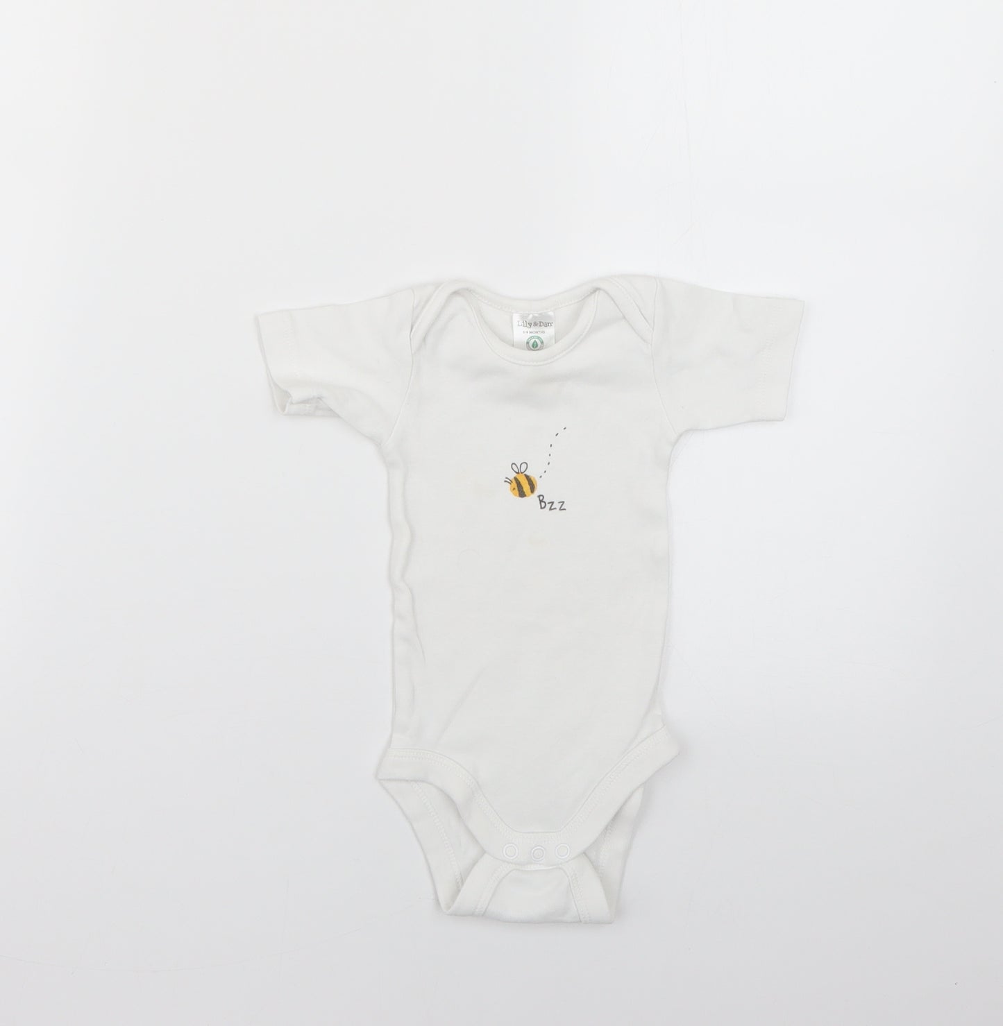 Lily & Dan Baby White Geometric  Babygrow One-Piece Size 6-9 Months