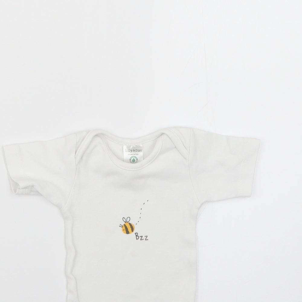 Lily & Dan Baby White Geometric  Babygrow One-Piece Size 6-9 Months
