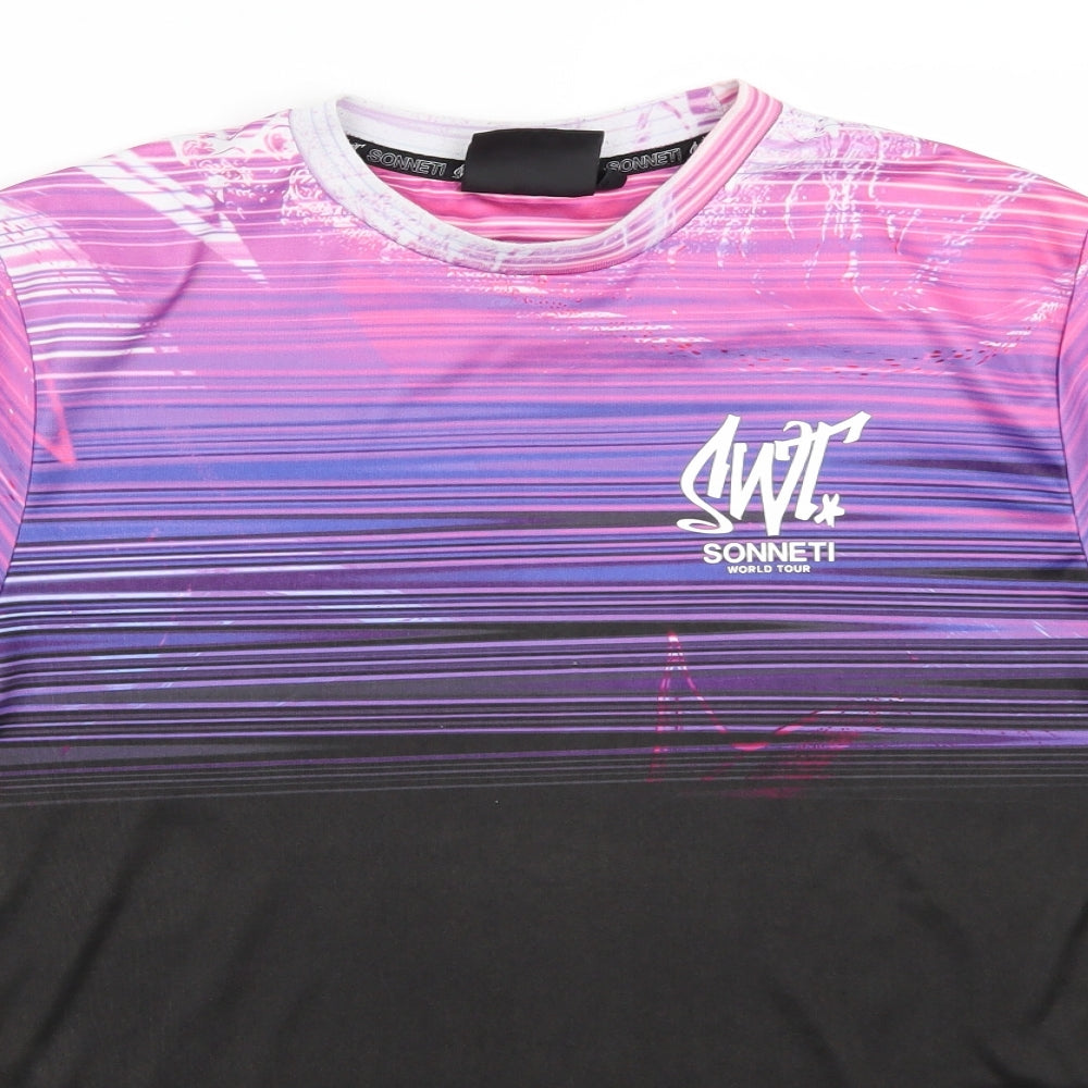 sonetti Mens Multicoloured Geometric   T-Shirt Size S