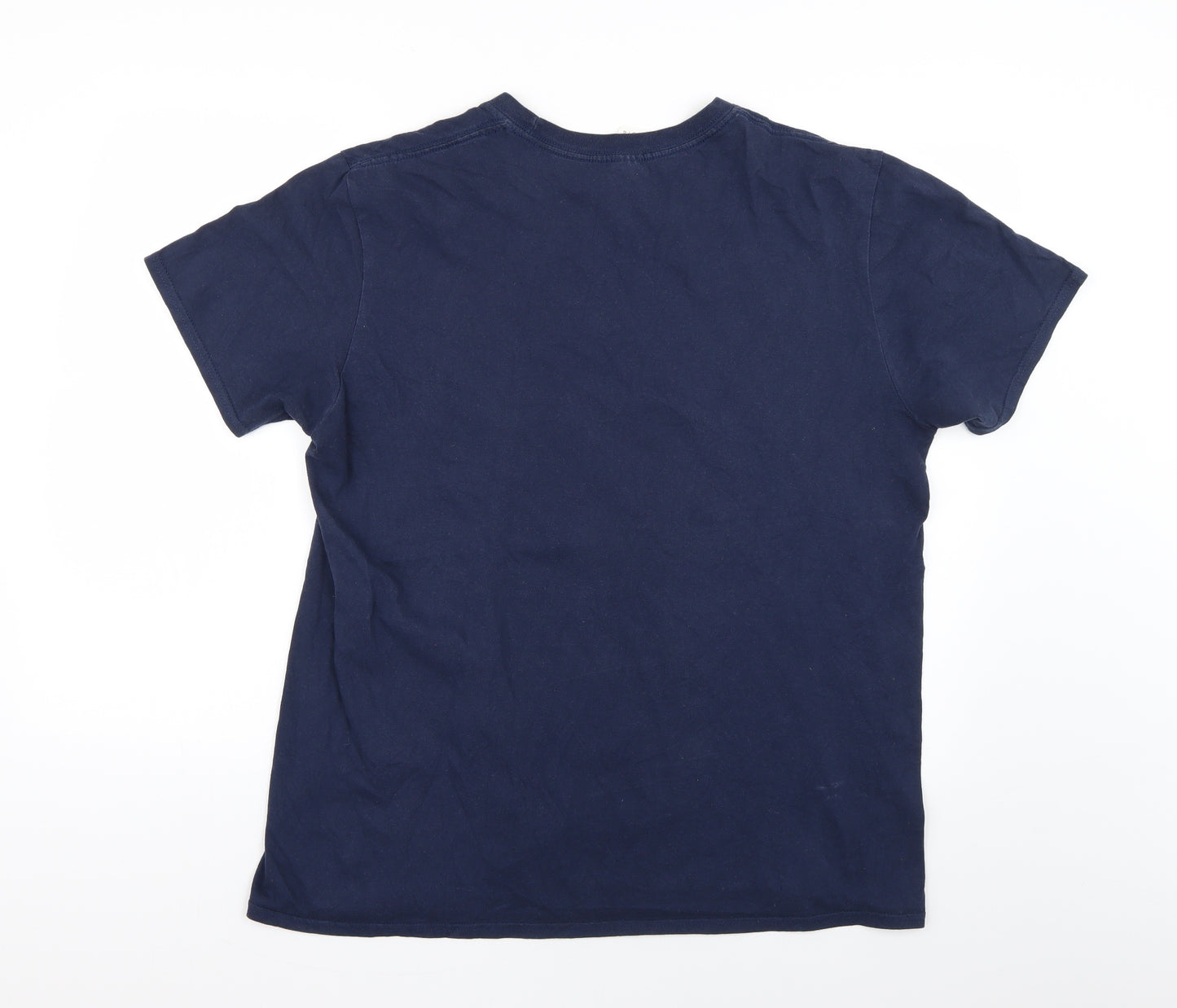Gildan Mens Blue Geometric   T-Shirt Size L