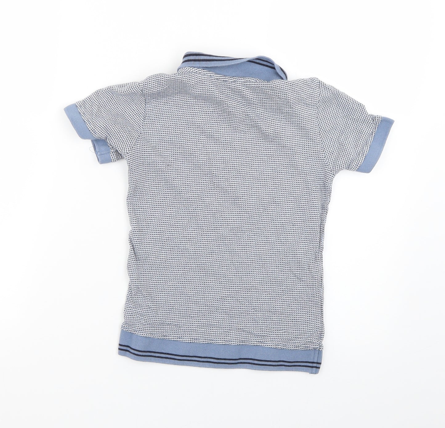 George Boys Blue Geometric  Basic Polo Size 7-8 Years