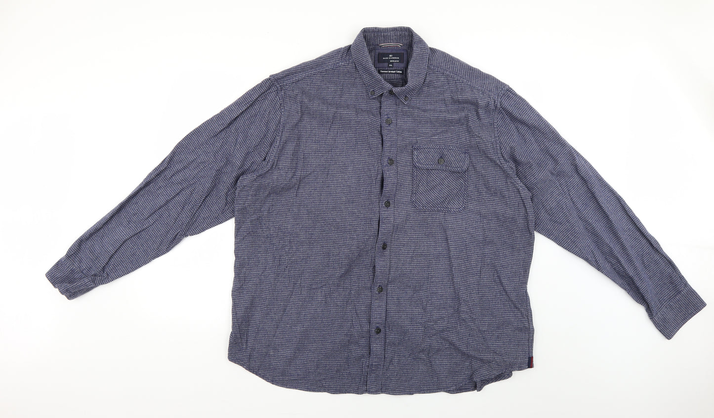marks Mens Blue Argyle/Diamond   Button-Up Size 2XL