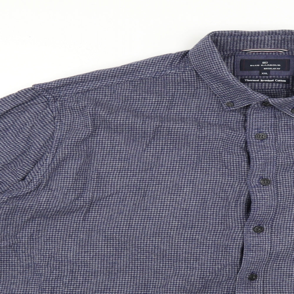 marks Mens Blue Argyle/Diamond   Button-Up Size 2XL