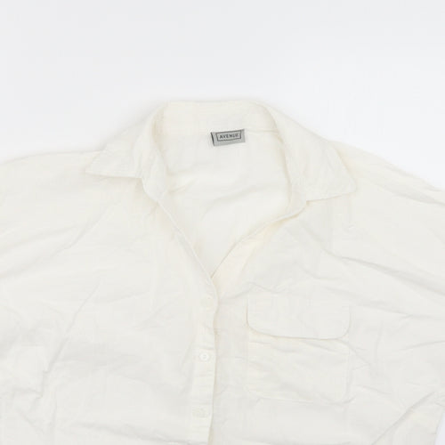 Avenue Womens White   Basic Button-Up Size 14