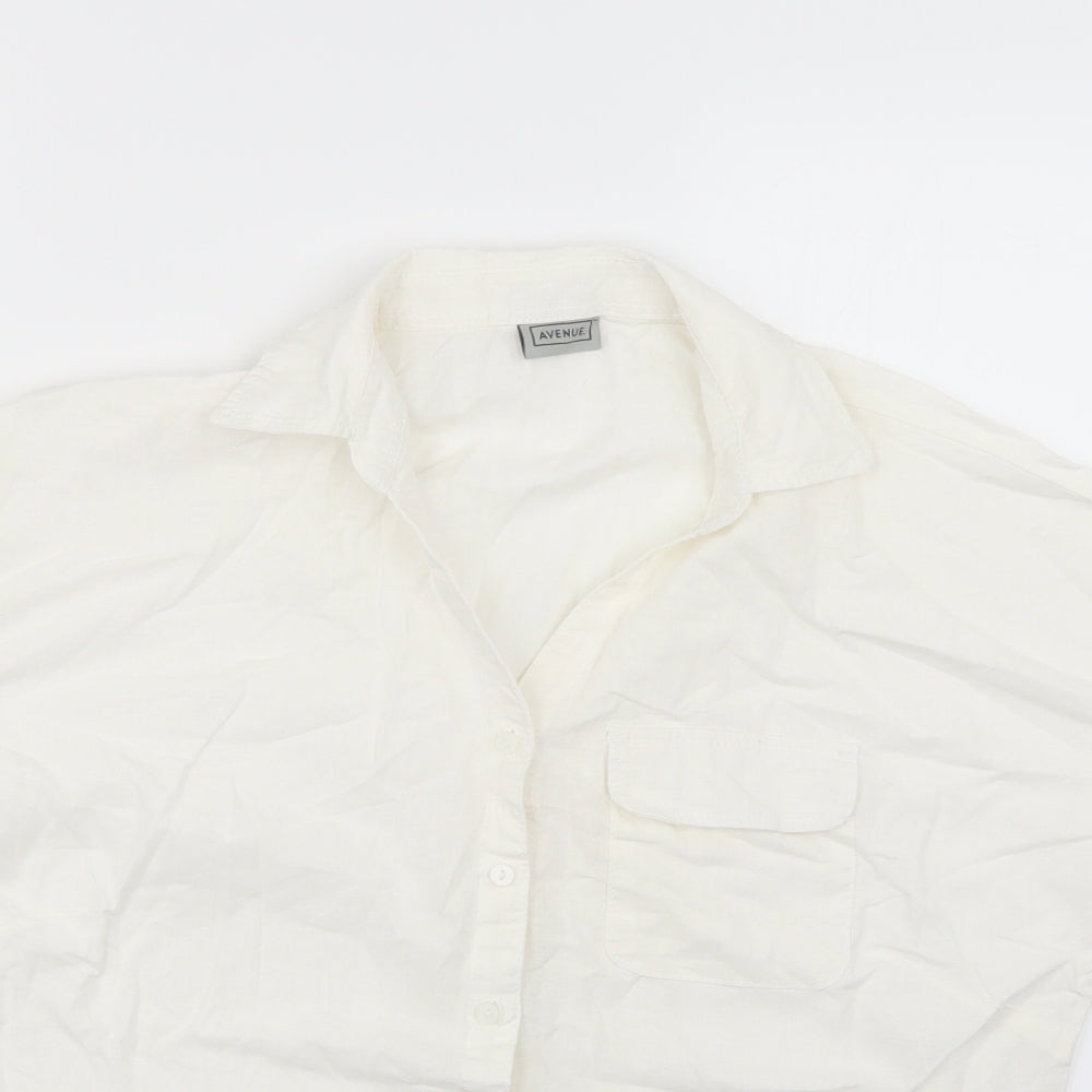 Avenue Womens White   Basic Button-Up Size 14