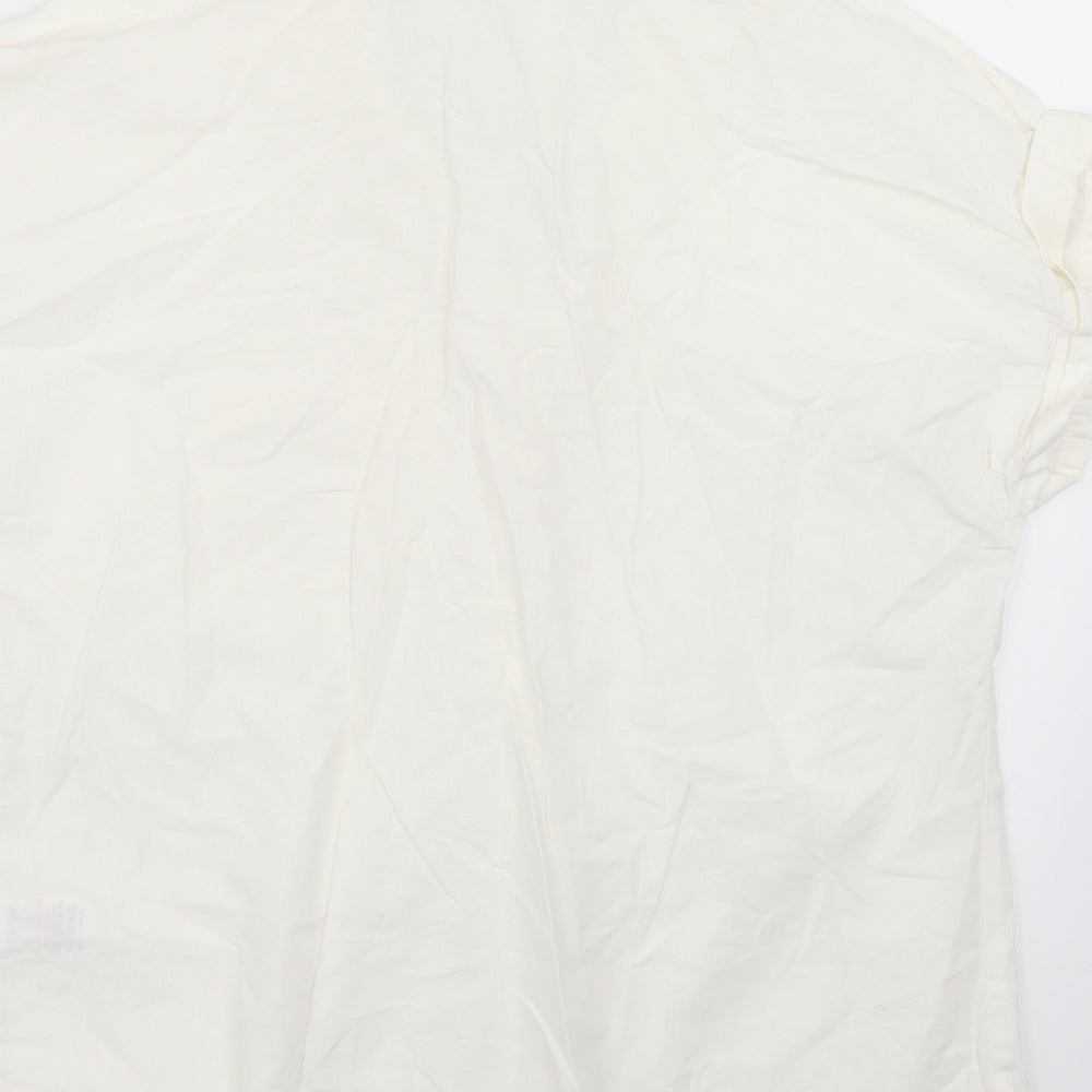 Avenue Womens White   Basic Button-Up Size 14