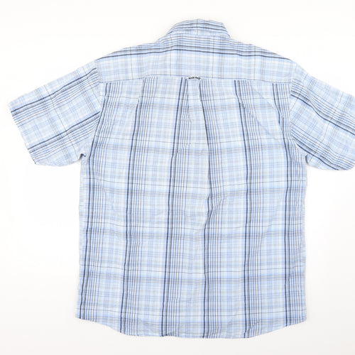 Maine Mens Blue Check   Button-Up Size L