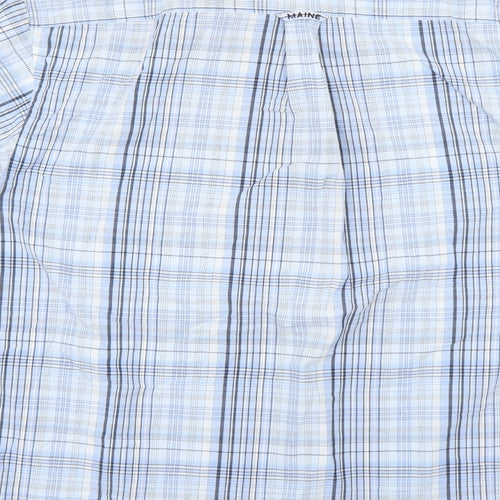 Maine Mens Blue Check   Button-Up Size L