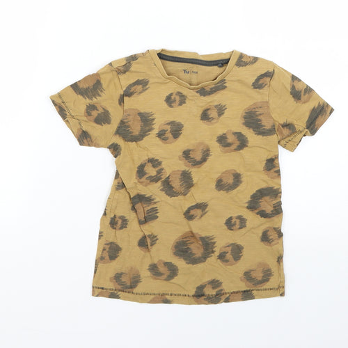 TU Boys Green Animal Print  Basic T-Shirt Size 4-5 Years