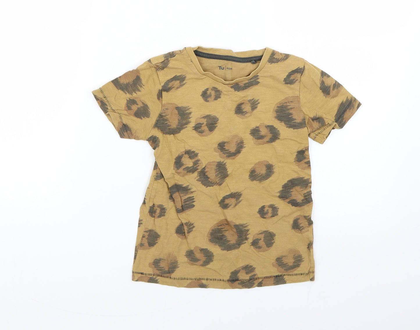 TU Boys Green Animal Print  Basic T-Shirt Size 4-5 Years