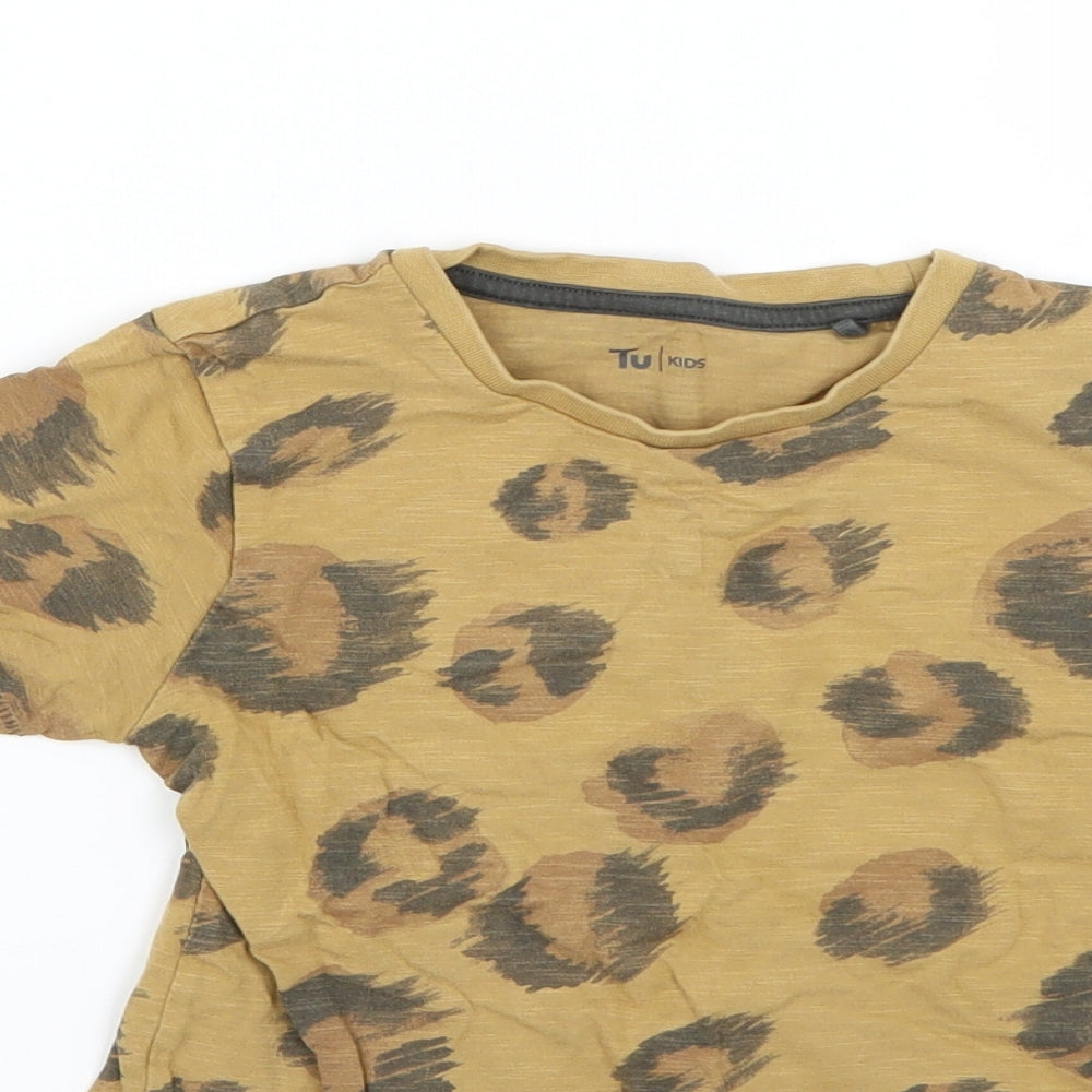 TU Boys Green Animal Print  Basic T-Shirt Size 4-5 Years