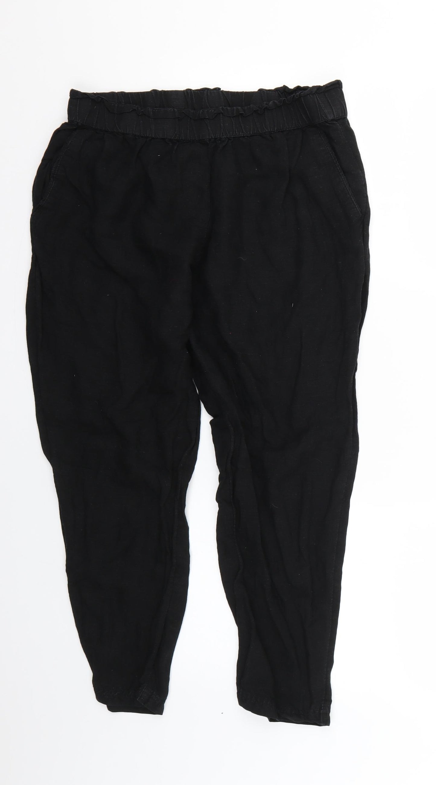 H&M Womens Black   Trousers  Size 14 L22 in