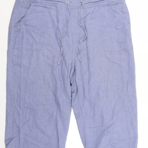 Peacocks Womens Blue   Cropped Trousers Size 16 L20 in