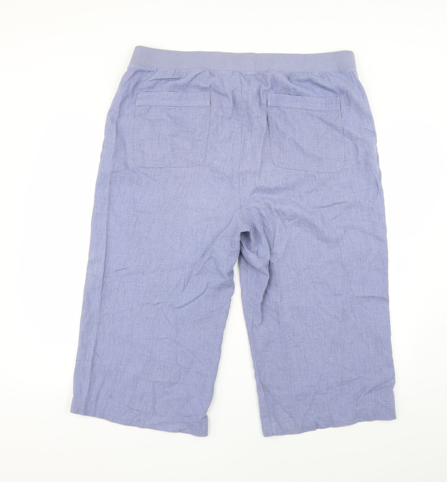 Peacocks Womens Blue   Cropped Trousers Size 16 L20 in