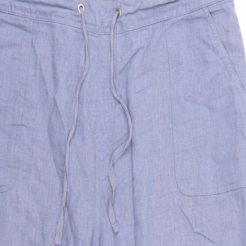 Peacocks Womens Blue   Cropped Trousers Size 16 L20 in
