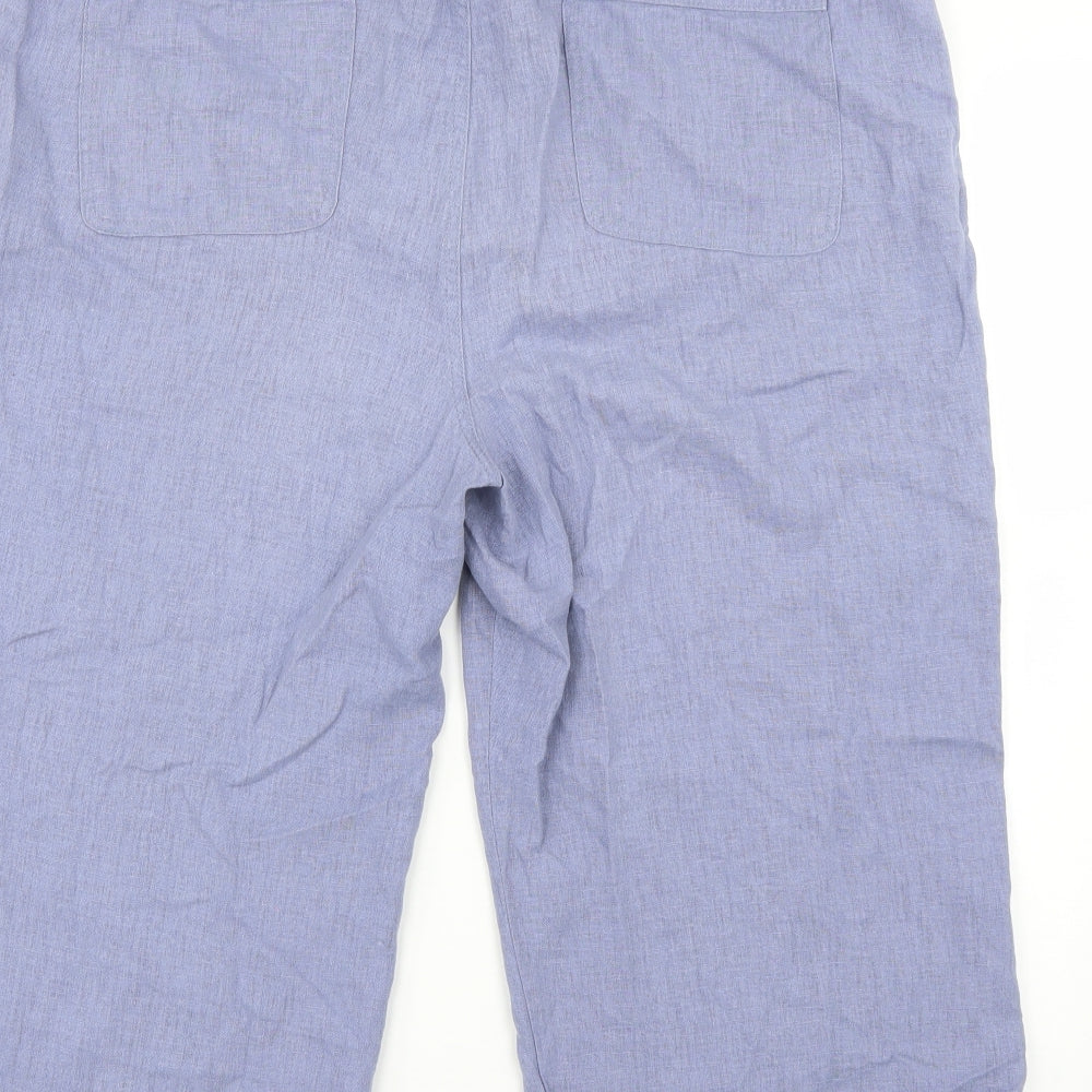 Peacocks Womens Blue   Cropped Trousers Size 16 L20 in