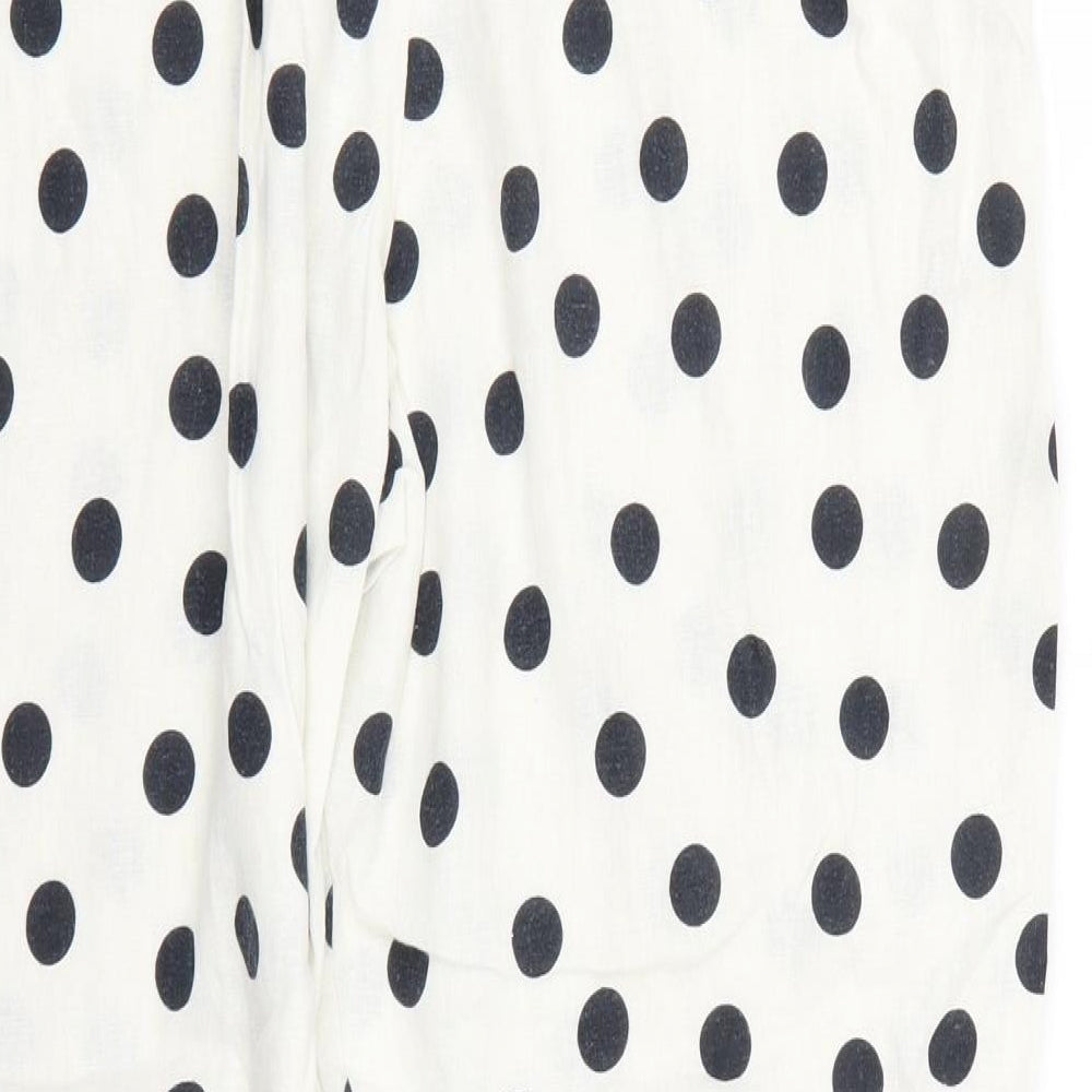 TU Womens White Polka Dot  Trousers  Size 16 L22.5 in
