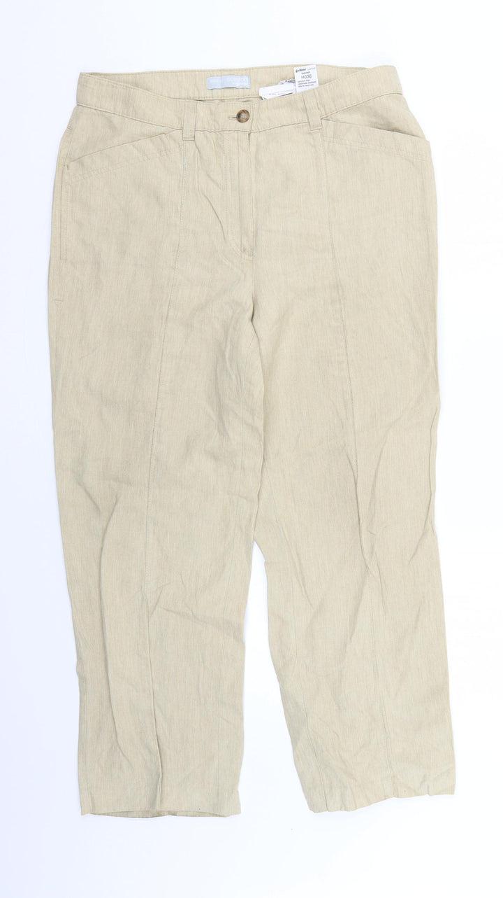 comfort Womens Beige Trousers Size 16 L24 in