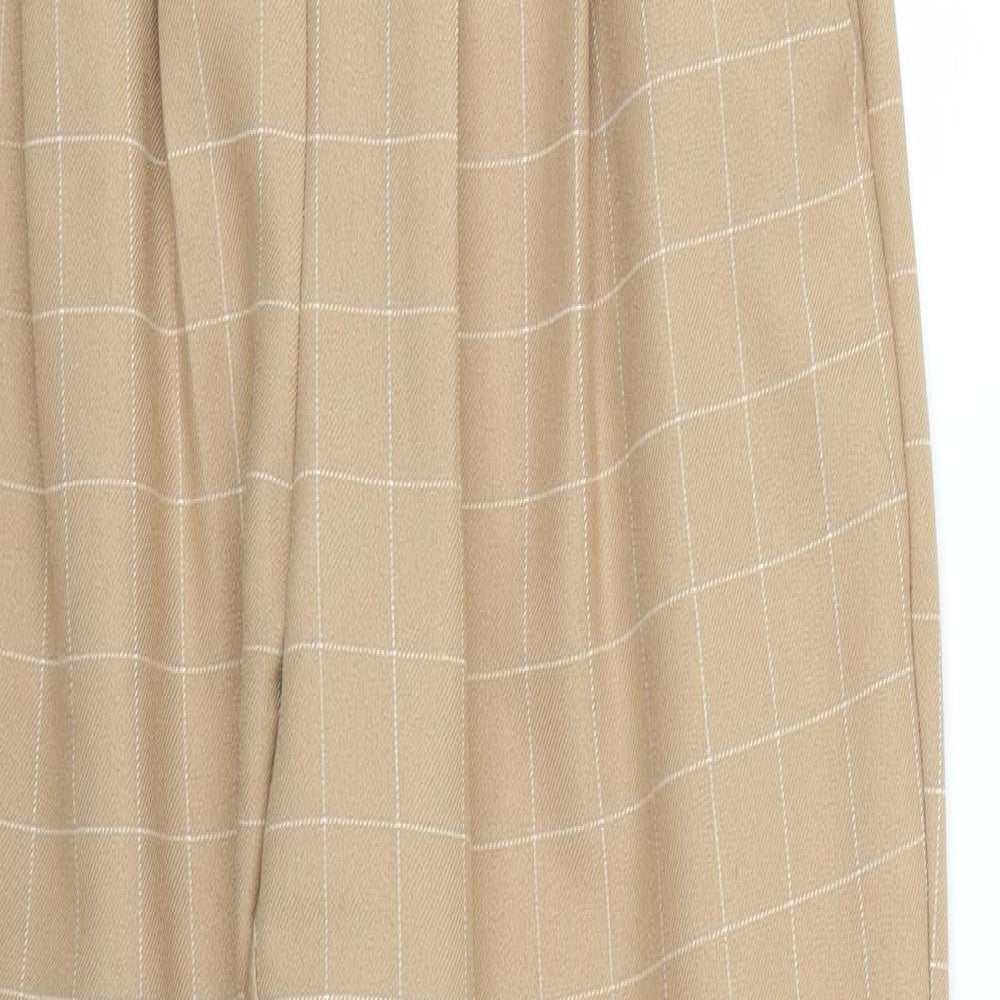 Primark Womens Beige Check  Trousers  Size 10 L25 in