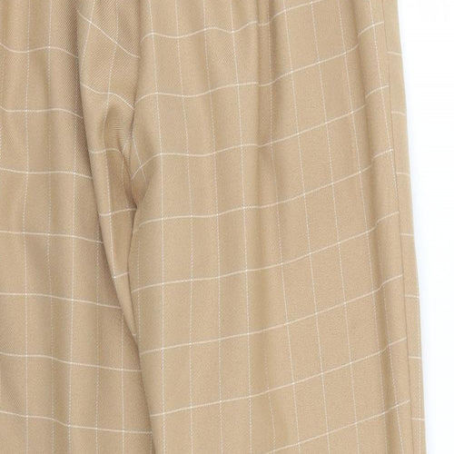 Primark Womens Beige Check  Trousers  Size 10 L25 in