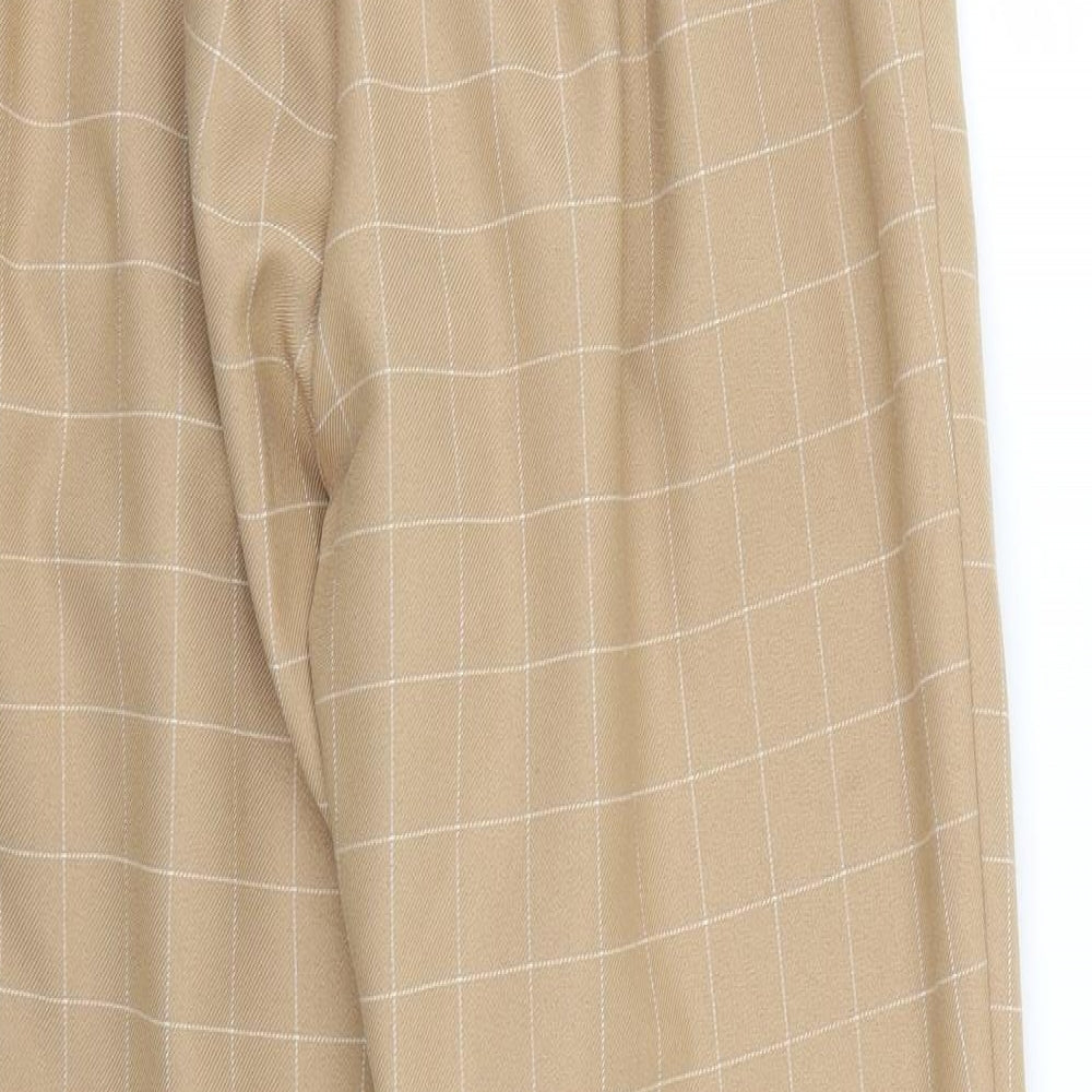 Primark Womens Beige Check  Trousers  Size 10 L25 in