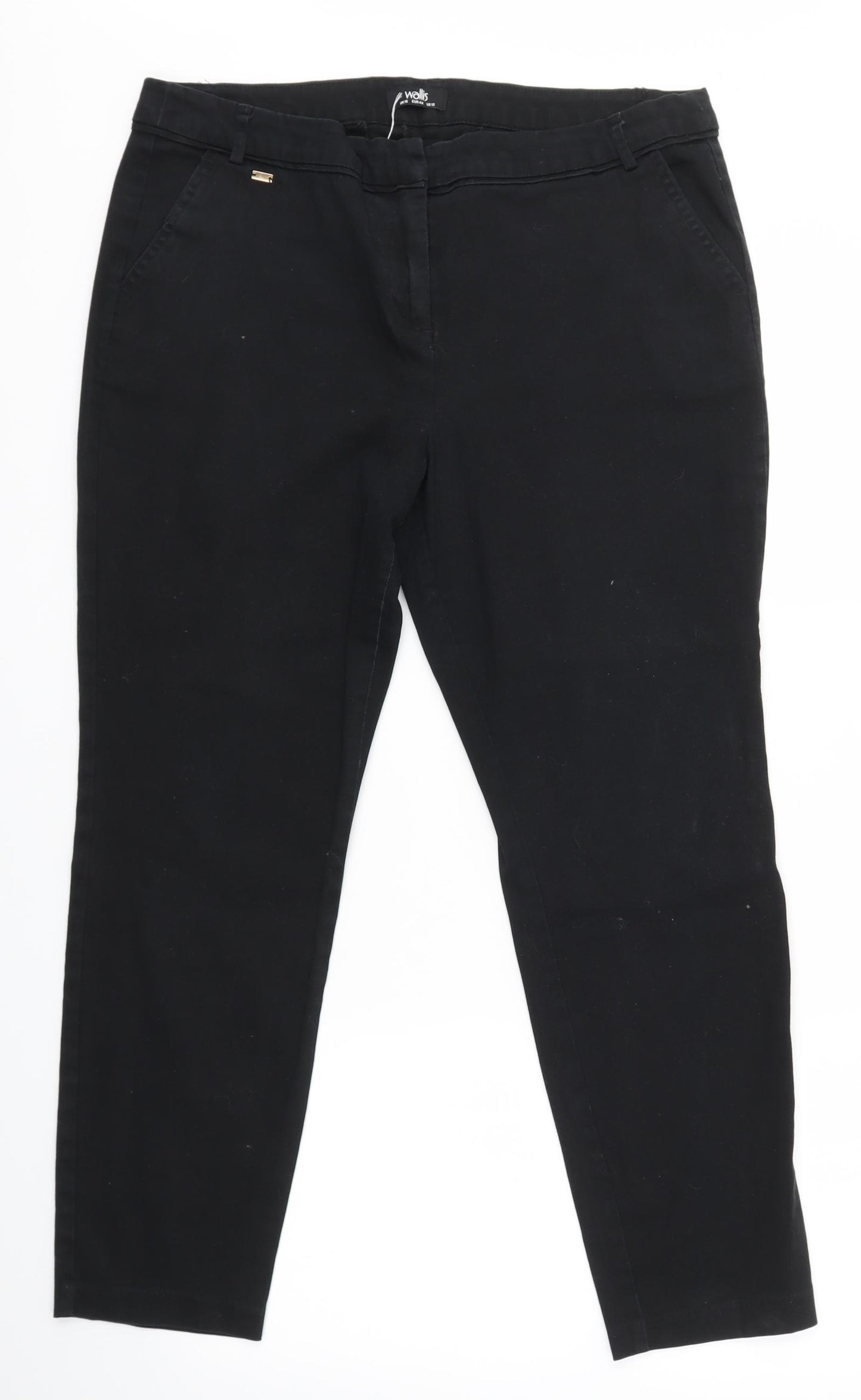 Wallis Womens Black   Cropped Trousers Size 16 L26 in